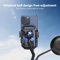 Soporte para Teléfono de Motocicleta Impermeable Profesional Eway, Carga Inalámbrica de 15 W, Ajustable, Flexible, Resistente a Golpes, Universal para iPhone
