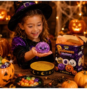Juguete Antiestrés de TPR Ecológico con Forma de Calabaza para Halloween, Caja Sorpresa con Bola de Maltosa de Rebote Lento para Niños - Product Image 5