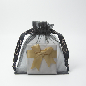 حقيبة هدايا مخصصة مطبوعة من الأورجانزا برباط للمجوهرات/مستحضرات التجميل لتخزين الحلوى - Product Image 3