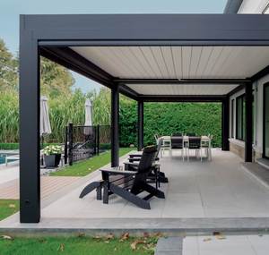 Pérgola Bioclimática Ecológica Independiente o de Pared con Personalización de Color RAL para Balcón Sin Piso - Product Image 1