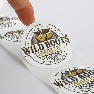 Wild Roots Coffee Co. Etiquetas Redondas Autoadhesivas de Papel, Duraderas, Impresas en Serigrafía Offset, Mount Bethel PA - Product Image 1