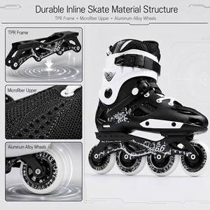 Patins à roulettes pour adultes, patins à <span class=keywords><strong>glace</strong></span>, patins de vitesse, patins en ligne à une rangée, patins artistiques unisexes, niveau débutant, professionnel, microfibre, hiver - Product Image 4