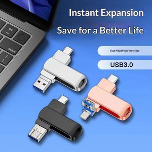 Unidad Flash USB Metálica para Teléfono Móvil, 128 GB, Alta Velocidad, Tipo C, para Computadoras y Android, Multifuncional 4 en 1 - Product Image 3