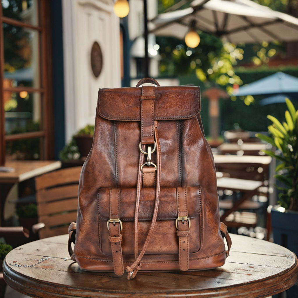 14 inch leather backpack Shop Kelly Tan Suitable for university campuses Yukon Leather Backpack - Men's