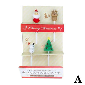 Fournitures de décoration de noël accessoires Bento cure-dents fourchette à fruits en plastique Bento choix de nourriture de noël pour les enfants - Product Image 2
