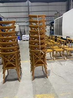 Chaises de salle à manger en résine dorée à dossier croisé pour événements, banquets et mariages – Prix de gros usine