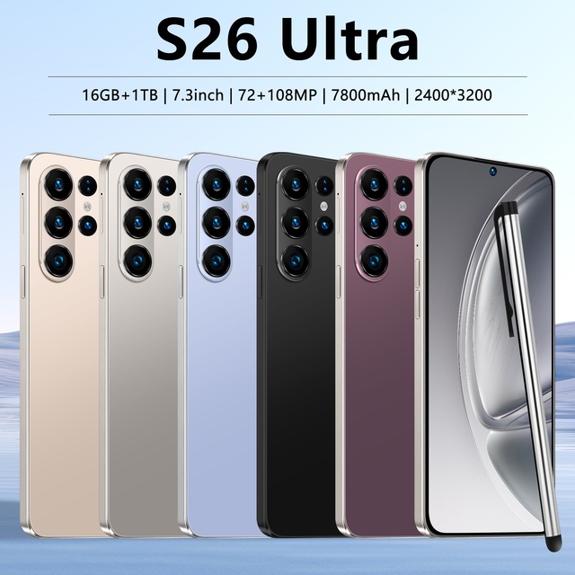 Wholesale Price S26 Ultra 5G Smart Android Phone 16GB+1TB 7.3 Inch 10-Core Android 15 Unlocked