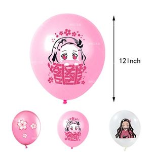 Articles de fête Thème Demon Slayer : Ballons, Bannière d'anniversaire pour fille, Ensemble de décorations de gâteau Anime, Articles de fête pour spectacle de cosplay Nezuko - Product Image 3
