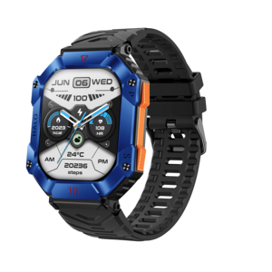 KR80 BT Sports <span class=keywords><strong>de</strong></span> plein air montre intelligente Anti-boussole pression d'air fréquence cardiaque pression artérielle moniteur <span class=keywords><strong>de</strong></span> sommeil étanche IP67 bande en alliage - Product Image 2