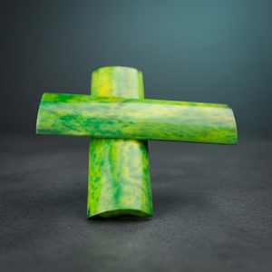Poignée en os stabilisé poli sur mesure, finition jaune-vert, matériau organique écologique, artisanat naturel décoratif pour - Product Image 4
