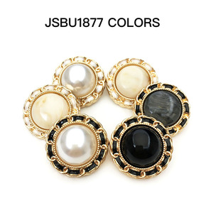 Top maglione rotondo di fascia alta da donna <span class=keywords><strong>con</strong></span> grandi <span class=keywords><strong>bottoni</strong></span> a catena di perle moderni accessori per cappotto in Cashmere bottone in metallo in lega di zinco - Product Image 2