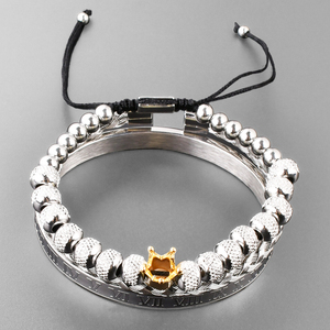 F300 Luxury Bracelet Crown Bead for Gifts Designer Logo <strong>Men</strong> Charms <strong>Bangle</strong> <strong>Men's</strong> <strong>Silver</strong> Stainless Steel Watchband Bracelet - Product Image 6
