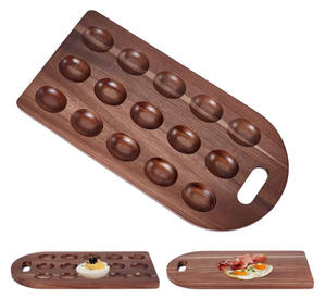 Plateau de service et plateau d'œufs farcis <span class=keywords><strong>en</strong></span> <span class=keywords><strong>bois</strong></span> marron rectangulaire avec logo personnalisé de qualité supérieure - Product Image 2