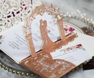 Tarjetas de Invitación de Boda Pop-Up 3D Hechas a Mano, Ecológicas, para el Día de la Madre, Venta al Por Mayor Directo de Fábrica - Product Image 3