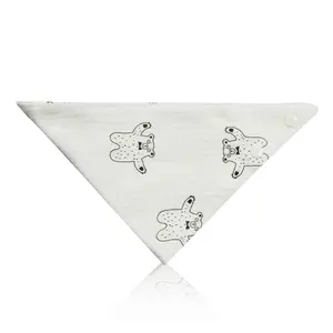 Tam Giác Hữu Cơ Bông Gạc Muslin Washable Mô Hình Tùy Chỉnh Burp Vải Cho Trẻ Sơ Sinh BPA Miễn Phí Sơ Sinh Yếm