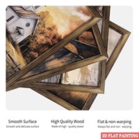 Impresión de Arte Abstracto Hecha a Mano de Alta Calidad, Formato Vertical 30*40CM, en Marco Rectangular de Madera, Decoración Colgante Móvil