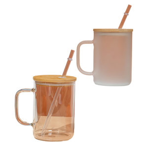 Creative Glass Drinking <b>Jar</b> <b>with</b> <b>Lid</b> & Straw Reusable Beverage Tumbler <b>Mason</b> Style Cup for Home Cafe Restaurant Wholesale Price - Product Image 1