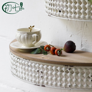 Estante ovalado de pared Yan Yujia, combinación de hierro y madera, estilo envejecido, para utensilios de cocina - Product Image 5