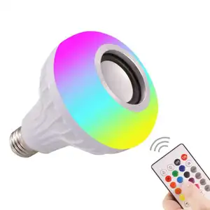 LED RGB 색깔 전구 빛 E27 무선 통제 똑똑한 음악 오디오 스피커 램프