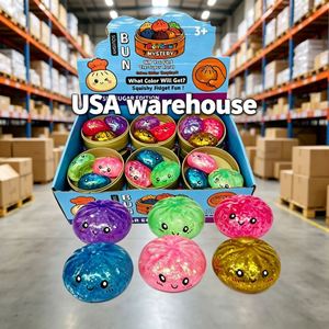 Juguete antiestrés pequeño de Bun Bao con purpurina, textura realista plisada, linda decoración de escritorio, mini juguetes de apretar con forma de dumpling de azúcar - Product Image 5