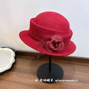 Recomendado por Little Red Book ~ Sombrero <span class=keywords><strong>de</strong></span> Bombín <span class=keywords><strong>de</strong></span> Lana 100% Elegante, Retro y <span class=keywords><strong>de</strong></span> Lujo Ligero <span class=keywords><strong>para</strong></span> Mujer, Sombrero <span class=keywords><strong>de</strong></span> Ala Ancha <span class=keywords><strong>de</strong></span> Moda <span class=keywords><strong>para</strong></span> Invierno - Product Image 5