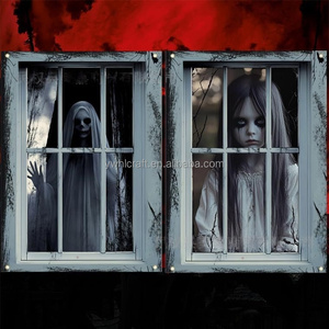 HLC Halloween: Pósteres Gigantes Sangrientos para Ventanas, Adhesivos para Ventanas, Decoración de Fiesta, Cubierta para Puerta de Casa Encantada para Dormitorio Escolar Espeluznante - Product Image 5