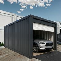 Maison préfabriquée en conteneur robuste et polyvalente avec porte enroulable pour le stationnement à domicile