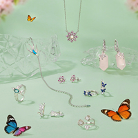 925 Sterling Silber Rosa Natürlicher Kristall Creolen Frühlingsblumen Hängeohrringe für Frauen Teenager Romantisches Geschenk BSE1288