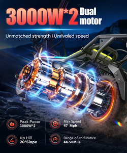 Scooter Eléctrico de 12 Pulgadas con Doble Motor 3000W*2, 60V 23Ah, 75KM/H, Carga de 120KG, Marco de Aluminio, Frenos Hidráulicos Dobles, IPX5, Stock en la UE - Product Image 2