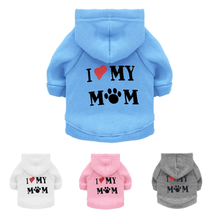 Vente en gros de sweats à capuche pour chiens de compagnie motif de lettres vêtements pour animaux de compagnie pour le printemps automne hiver chien chat <span class=keywords><strong>manteau</strong></span> amour maman sweats à capuche pour chiens chats - Product Image 1
