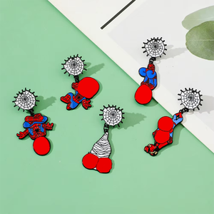 Insigne métallique de personnage de dessin animé créatif, petite araignée de <span class=keywords><strong>super</strong></span>-<span class=keywords><strong>héros</strong></span>, épingle en émail dur et doux pour accessoires - Product Image 6