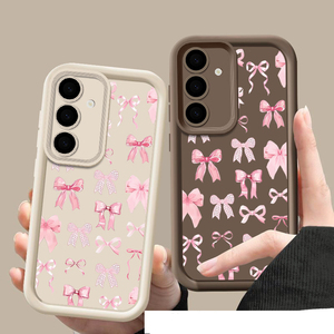 Funda Protectora para Teléfono Móvil <span class=keywords><strong>Samsung</strong></span> S20FE <span class=keywords><strong>S21FE</strong></span> S23FE, Diseño de Lente de Escalera con Estampado de Moño Rosa, TPU Resistente a Impactos, <span class=keywords><strong>Precio</strong></span> al por Mayor - Product Image 1