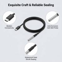 DS18B20 Temperatursensor-Sonde mit Edelstahlgehäuse und USB-Anschluss für Kühlketten-Lagerüberwachung