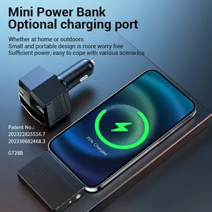 Kabel USB tipe-c multifungsional 65W korek api cepat pengisi daya ponsel mobil pengisian daya cepat dengan power bank mini