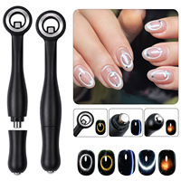 Outil portable pour nail art, aimant double en plastique pour motifs gourd et œil de chat, 3-en-1, à forte force magnétique, ultra-épais et grand format, pour usage transfrontalier