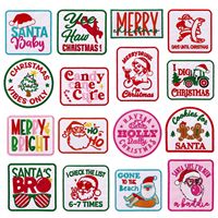 Patchs brodés personnalisés drôles sur le thème du Western, Noël, Père Noël, plage, vacances, avec citation, thermocollants pour vêtements, DIY, vente en gros