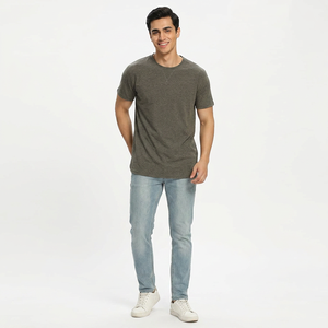 T-shirt uni pour homme, dernier design, 100% coton, haute qualité, coupe ample, épaules tombantes, poids du tissu 280 grammes, modèle Ins - Product Image 1