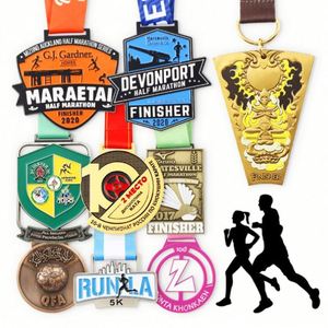 Médaille personnalisée avec ruban, en alliage de zinc, pour marathon, course à pied, natation, volley-ball, lutte, sports, médaille en métal personnalisée - Product Image 4