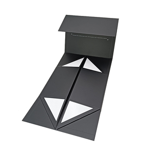 Luxury Recyclable <b>Black</b> Paper Cardboard Gift <b>Box</b> with Magnetic Flip Closure Matt Lamination Sponge Liner Eco-Friendly Packaging - Product Image 5