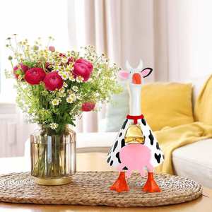 7-Inch Portable Christmas Polyester Dresses for Goose Clothing-Rural Dairy Cow Design Small Home Office Desk Decoration - Product Image 2