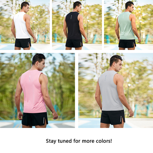 XW-BX23107 New Best Seller High Quality Men's <strong>Tops</strong> Breathable Back <strong>Reflective</strong> Design Sports Fitness Running <strong>Tops</strong> - Product Image 2