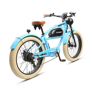 TXED 26 Inch Fat Tire Electric Cruiser Bike Unique Design Oil Tank Style Battery Beach Cruiser Electric Bike Hot Selling Bicycle