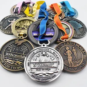 Gepersonaliseerde Custom Design Logo Uv Aluminium Medaille Maker Sport Trail Running Marathon Karting Muziek Award Blanco Metalen Medaille