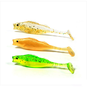 Appât souple bionique Petit poisson parfumé Groupe de pêche Texas Pêche en mer Poisson mandarin Perche Bouche retournée Simulation multi-sections - Product Image 1