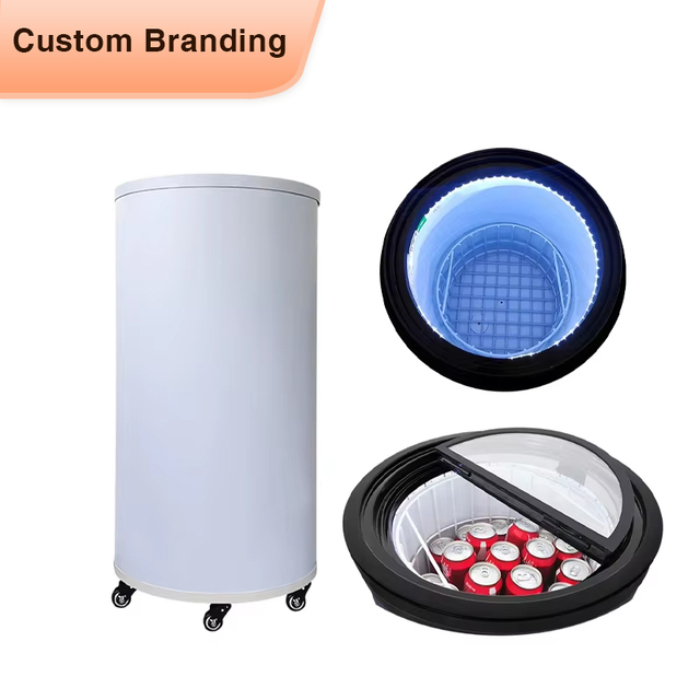 Meisda SC65Y 65L Party Use Electric Round Barrel Beverage Cooler With 4 Wheels