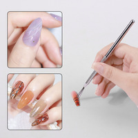 Acier inoxydable Argent 7 Pin Liner Pen Nail Painting Tool Manucure Art Dotting Pen Painting Brush Handle Special Gel Tool