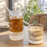 Gobelet en verre créatif empilable en forme de bulle, en verre borosilicate, pour café glacé, thé au lait, jus, pour la maison et les restaurants