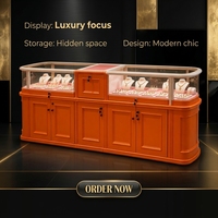 Vitrine à bijoux personnalisée de luxe en verre, mobilier de magasin avec éclairage LED, comptoir à bijoux pour l'affichage de pierres précieuses et de montres