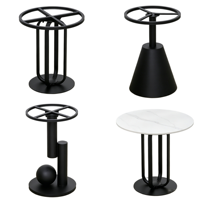 Base de table ronde en acier plaqué or/noir, design moderne et luxueux, stable, finition laquée.