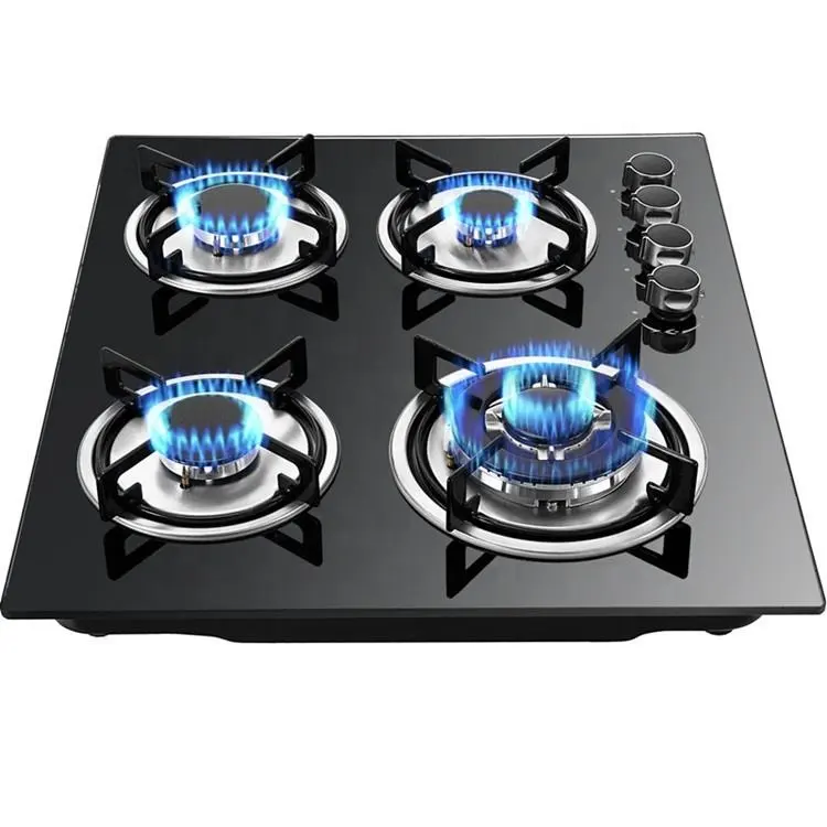 Liquefied 4 table iron burner cooker low noise steaming roast integrated cooking range stove gas cooktops